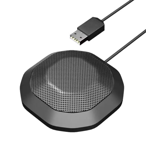 360° Conference USB Microphone for Desktop No Speaker, USB Computer PC Mic, Noise-Canceling...