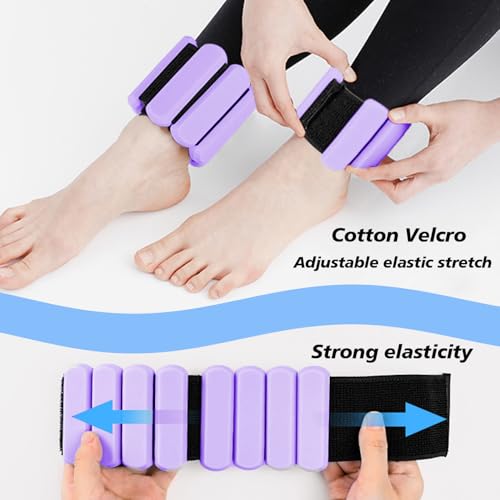 Image of Wrist Ankle Weights for Women 2 Pack(1lb Each), Ideal for Strength Training | Adjustable Silicone Wearable Arm and Leg Weights for Pilates, Gym, Yoga, Cardio. Waterproof, Anti slip, Sweat Proof