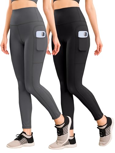 Image of Yoga Pant for Womens High Wasit Tights with Side Pocket Slim Fit Gym wear Running Sports wear Leggings Stretchable Combo Pack of 2