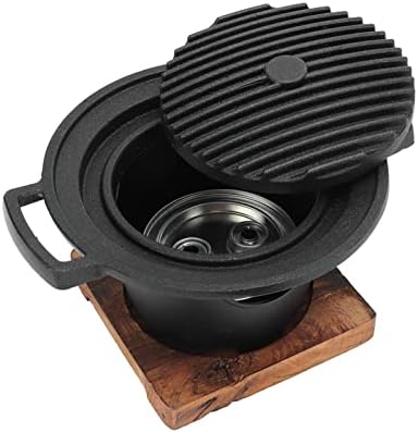 Miniatura 8 de Parrilla coreana para barbacoa, de tamaño pequeño, con alcohol o carbón, parrilla portátil sin humo para exteriores, interiores y pícnic, parrilla