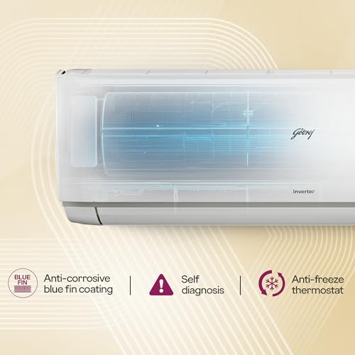 Image of Godrej 1.5 Ton 3 Star, Wi-Fi, 5 Year Comprehensive Warranty, 5-In-1 Convertible Cooling Inverter Split AC (Copper, Model, Heavy Duty Cooling at 52 C, AC 1.5T EI 18A3T PYA IVBL IOT, White)