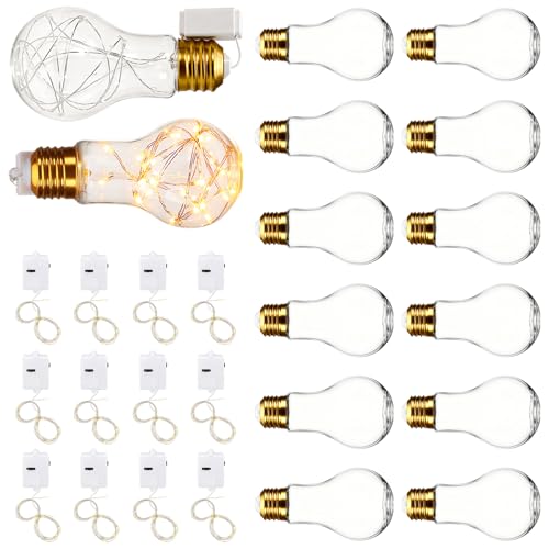 Lewtemi 12 Sets VBS 2026 Light Bulb Party Favor 2026 Plastic Light Bulb with Strings of Lights Centerpieces Decorations Theme Supplies for VBS Sunday School Gifts