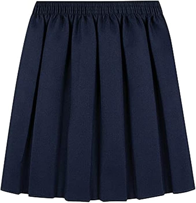 COSHAL® Gonne per uniforme scolastica per ragazze, gonne estive per bambine e ragazze, gonna formale con fondo rotondo elastico in vita box gonna elasticizzata a pieghe, Marina Militare, 8-9 Anni