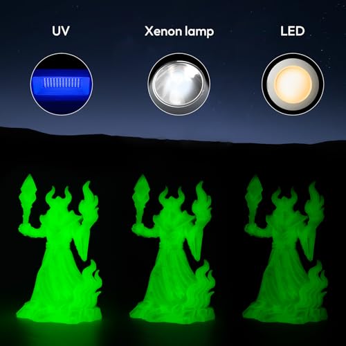 Image of AMOLEN Glow in the Dark 3D Printer PLA Filament Bundle, Glow Shiny Firefly Blue, Orange, Green, and White, 1.75mm PLA Filament for Most FDM 3D Printer, Dimensional Accuracy + /- 0.02 mm, 200g X 4 Pack