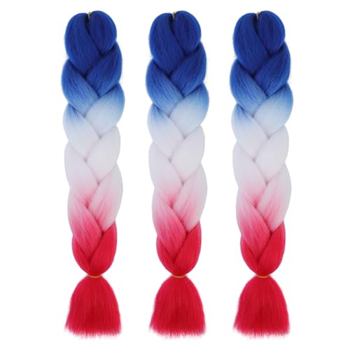 Braiding Hair 24 Inch Braid Hair Extensions Hot Water Setting High Temperature Synthetic Fiber(C50-3Packs)
