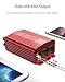 BESTEK 500W Power Inverter DC 12V to 110V AC Converter with Alligator Battery Clamp 4.8A Dual USB Car Charger ETL Listed