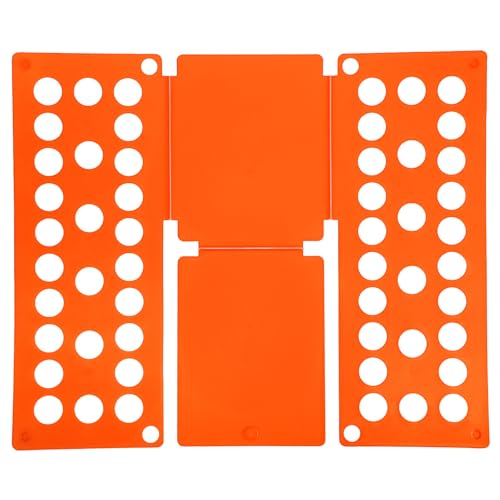 QUARKZMAN Shirt Folder Board, T-Shirt Kleiderfalter Faltbrett Faltbarer Kunststoff T-Shirt Organizer für Kleiderschrank Schublade Einfache Kleidungsaufbewahrung (Orange, 18,9 x 15,7 Zoll)