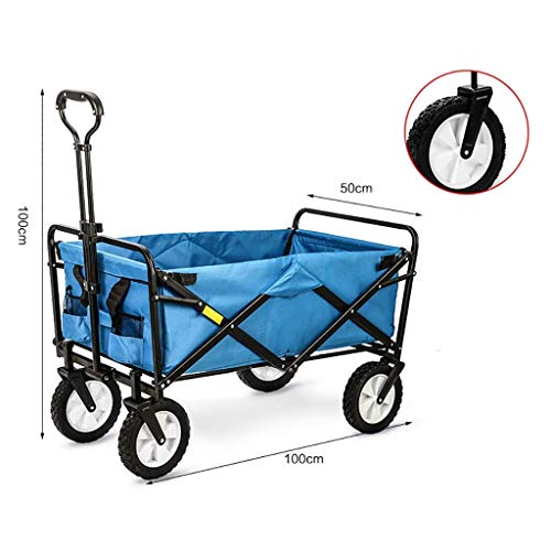 Carrito plegable multiusos para jardín y compras, estructura metálica y tela Oxford 600D, carga hasta 80Kg miniatura 3