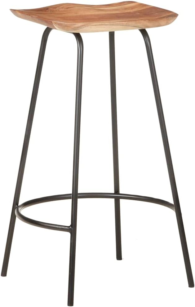 vidaXL Bar Stools - 4 Pieces - Industrial Style - Solid Acacia Wood with Unique Grains - Easy Assembly - Comfortable – White