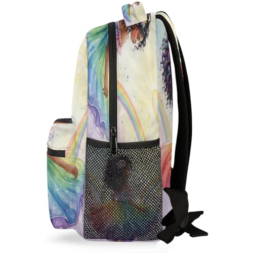 Mochila de viaje ligera negra que reduce el peso en la espalda para adolescentes 3