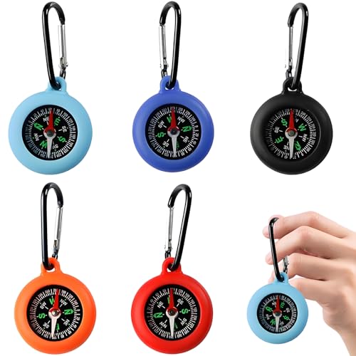 5 Stück Kompass, Outdoor, Kinder, Compass, Mini Kompass,Schlüsselanhänger, Tragbar Für Camping Und Aktivitäten Im Freien, Geschenke Kinderkompass