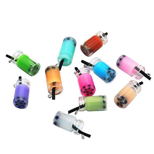 Jettingbuy 80Pcs Milk Tea Charms Fruit Tea Charm Pendant Boba Milk Tea Bottle Pendants Tea Charms Dangle Earring Necklace Pendants For Diy Jewelry Making Craft Earring Keychain #TOP6