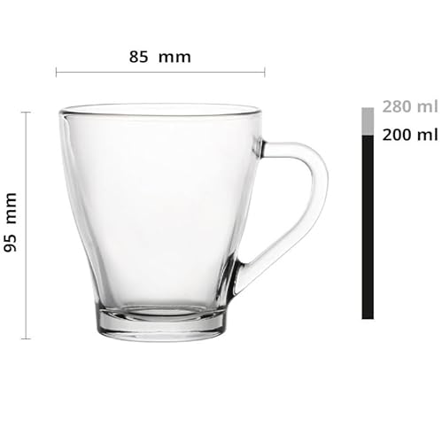 Miniatura 2 de Glasmark Krosno Conjunto De 6 Vasos De Café Vaso De Café Vaso De Beber Apto Para Lavavajillas Asa De Color 200ml