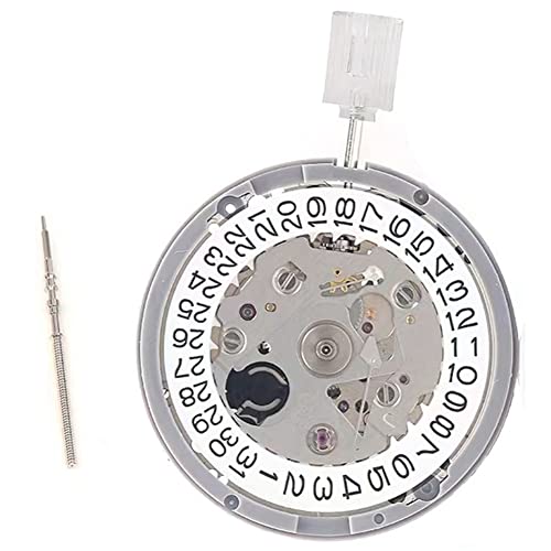 Orton NH35 NH35A Uhrwerk Hohe Genauigkeit Mechanische Uhr Bewegung Datum bei 3 Datumsrad 24 Juwelen Automatische Selbstaufzug, Silberfarben und Weiß