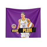 Northwest WNBA Los Angeles Sparks Kelsey Plum Printed Wall Hanging Tapestry, 34 x 40 in, Woven Polyester Fabric, Decorative Fan Art for Bedroom Office Living Room