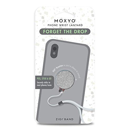 Moxyo Zigi Band Universal Adjustable Wrist Strap Gray Phone Lanyard, Glitter Adhesive Device Patch Compatible With All Smartphones - Silver #TOP3