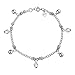 Produktbild Multi Jingle Bells Und Herzen Baumeln Charms Fußkettchen Pattilu Indien Armband Für Damen 925 Sterling Silber 9.5 Zoll