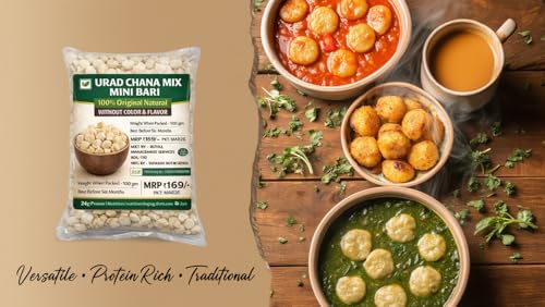 Image of Chana Tuwar Dal Bori 100g, Chana Arhar Dal Badi, Mixed Lentil Badi India, Handmade Dal Bori.