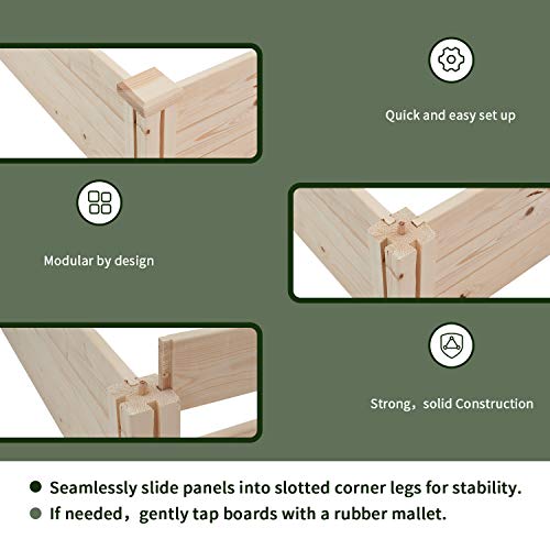 STRPRETTY BASIC Elevated Raised Garden Bed Kit, Wood Planter Box Outdoor Garden Box for Growing Fruit/Vegetable/Herb/Flower/DIY Gardening (8x2 FT) - Thumbnail 7