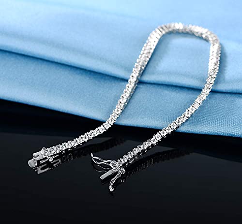 Gemsme 2.0 Tennis Bracelet，18K White Gold Plated Round Cubic Zirconia Classic Tennis Bracelet 7.5 Inch For Women And Men #TOP4