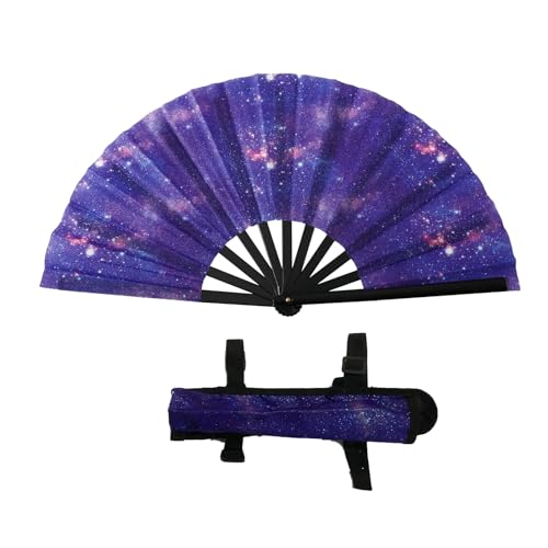 LfrXtra Ventilador Decorativo Elegante Ventilador Mano con Mano para Hombres Y Mujeres Incluye Práctica Bolsa Transporte Y Correa