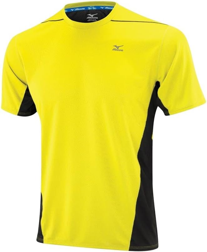 Mizuno67TF32644 Drylite Tee Short Sleeve T-Shirt for Women, Large, Blazing Yellow/Black