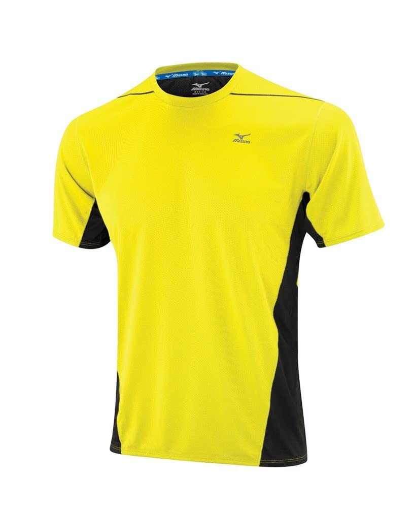 Mizuno67TF32644 Drylite Tee Short Sleeve T-Shirt for Women, Large, Blazing Yellow/Black