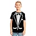 Kids Black And White Tuxedo With Bow Tie T-shirt Funny Shirt (Small (6-8), Black)