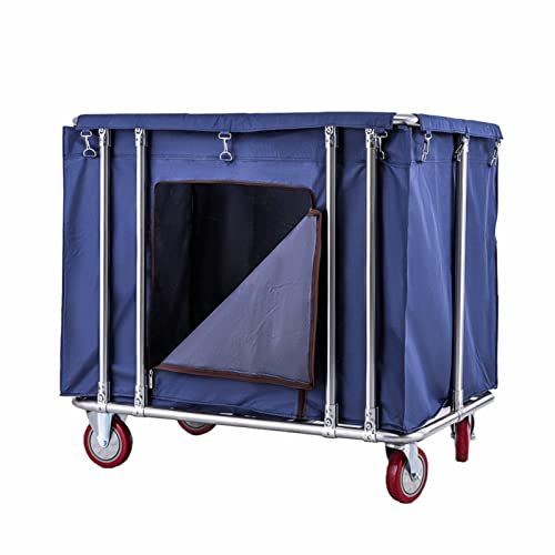 Cesta para ropa sucia azul con ruedas de gran capacidad para hogar y comercio