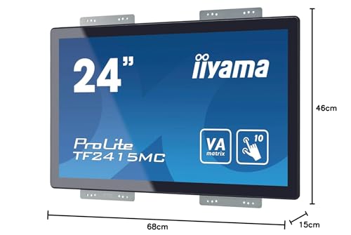 iiyama Prolite TF2415MC-B2 Moniteur à écran Tactile 60,5 cm (23.8") 1920 x 1080 Pixels Plusieurs Pressions Multi-utilisateur Noir