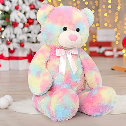 Image of AVSHUB Soft Toys Teddy Bear for Boys & Girls | Stuffed Cute Spongy Huggable & Lovable Teddy for Kids | Gift for Special Occasion Valentine's, Birthday, Anniversary (Size 6 Feet) Rainbow