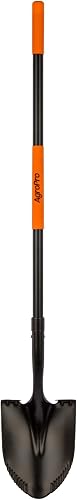 Heavy Duty Shovel, 58 Inches, Black, High Carbon Steel, Fiberglass Handle, Modern Style