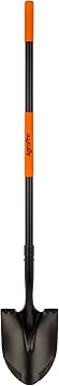 Heavy Duty Shovel, 58 Inches, Black, High Carbon Steel, Fiberglass Handle, Modern Style