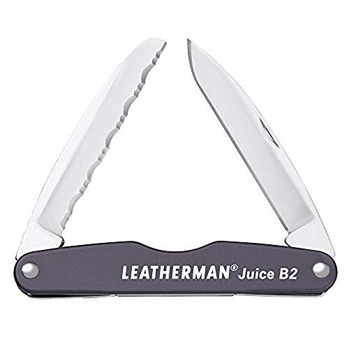 LEATHERMAN - Juice B2 Lightweight Pocket Knife for Everyday Carry and Use, Built in the USA, Granite Grey