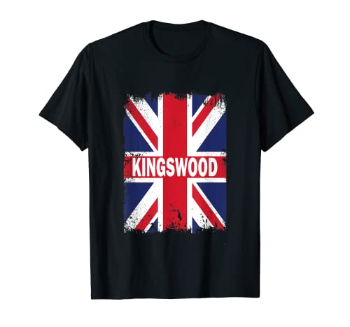 Photo de Kingswood – Ville d'Angleterre avec drapeau du Royaume-Uni T-Shirt