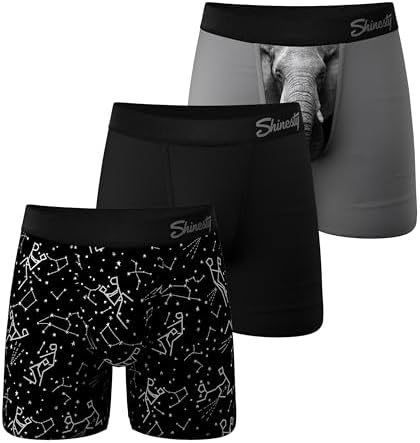 Shinesty Boxer Briefs for Men Pack of 3 - Hammock Support Pouch Underwear for Men - Flyless