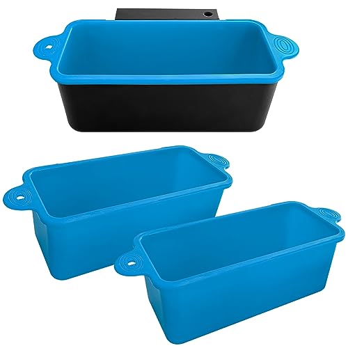 AKSDTH 2 Pack Blackstone Silicone Grease Cup Liners for 36 28 22 17 Inch Griddle, Reusable Grease Catcher Liner Grill Grease Tray Blackstone Accessories, Replacement of Aluminum Foil Drip Pans, Blue