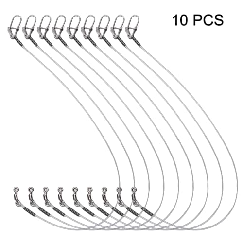 10 Líderes de Pesca Fluorocarbono con Roll Swivel miniatura 6