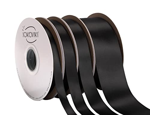 Black Satin Ribbon 19mm Double Sided Quality Satin for Weddings ...