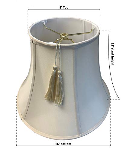 8X16X12 Shantung Lampshade Eggshell With Brass Spider Fitter - Perfect For Table Lamps And Some Desk Lamps -Medium, Egg Shell #TOP1