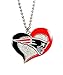 Aminco NFL Swirl Heart Necklace New England Patriots