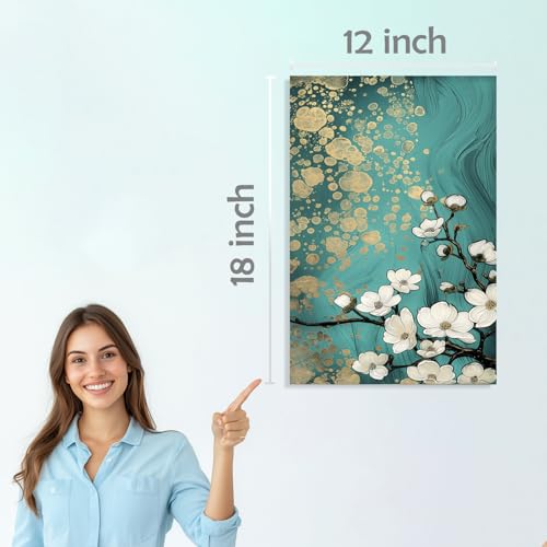 Image of SiddArtify Elegant Teal Gold & White Floral Art Print Set - 300GSM Board - 12x18 Inch - Pack of 6 Wall Room Decoration art Poster Prints