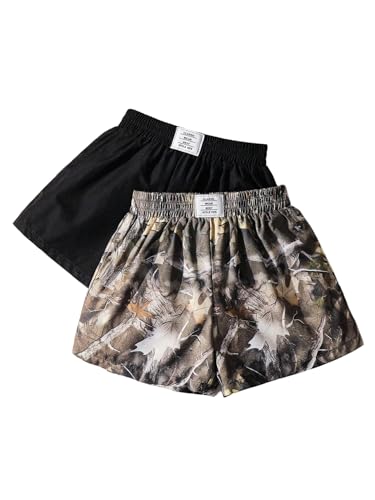 WDIRARA Toddler Girl's 2 Pack Shorts Camo Elastic Waist Athletic Shorts