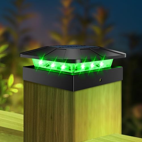 Peasur 4x4 Solar Post Cap Lights Outdoor RGB Color Changing