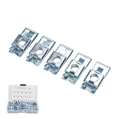 Porca de clipe, clipes de carroceria automotiva, 50 peças de prendedor de carro tipo U conjunto de c