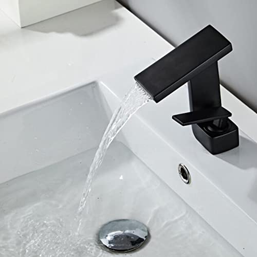 Robinet de vanité cascade anti-éclaboussure mitigeur laiton noir mat