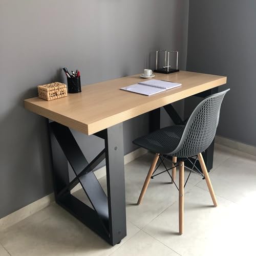 Escrivaninha para Home Office com Tampo em Tamburato Moderna com Pés em X - Tokyo Artany Carvalho/Pr