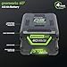 Greenworks 60V 4.0AH High Current (HC) Battery | Provides Fade-Free Power for Maximum Performance | Compatible with 75+ 60V Greenworks Tools