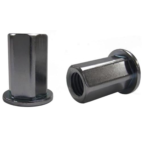 LRGH2-6211-200, RIVETNUT, 5/8-11 (.080-.200 GR) Full-Hex Body LG Thread, LG FLNG HD, Steel, Zinc CLR (5 PK)