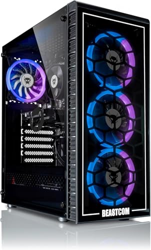 BEASTCOM Q5 Pro Gaming, PC Gamer, Intel i5-10400F 6X 4,30 GHz 12-Threads, NVIDIA GTX 1650 4GB, 16 GB RAM, 512 GB NVMe SSD + 2 TB, WiFi, Windows 11 Pro